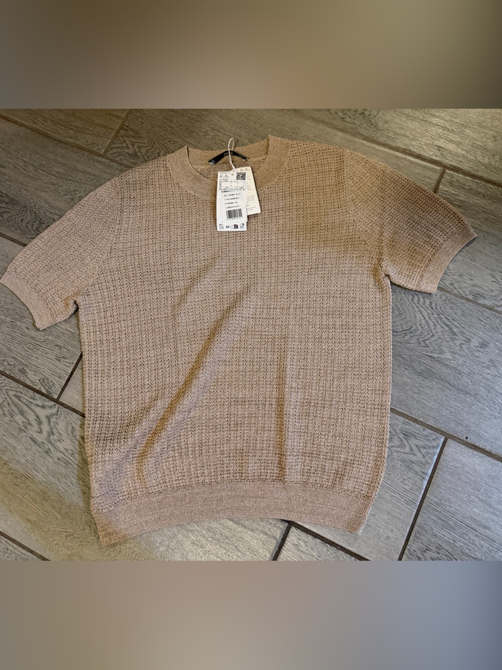 Mango gold knit top